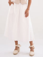 Elastic Flare Midi Skirt