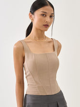 Square Neck Strap Corset Vest Top