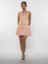 Satin Brocade Pleated Dress