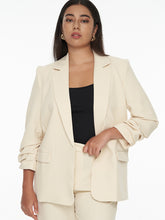 Chriselle Ruched Blazer-Beige