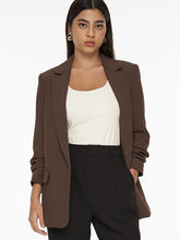 Chriselle Ruched Blazer-Chocolate