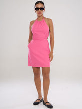 Cut-Out Waist Halterneck Backless Short Dress