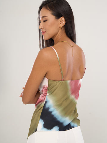 Tie-Dye Cowl Neck Top