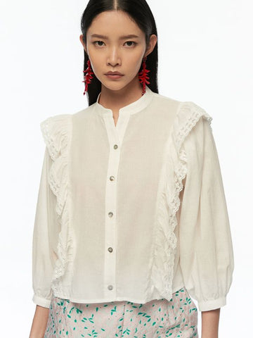 Ruffle Short Sleeve Blouse