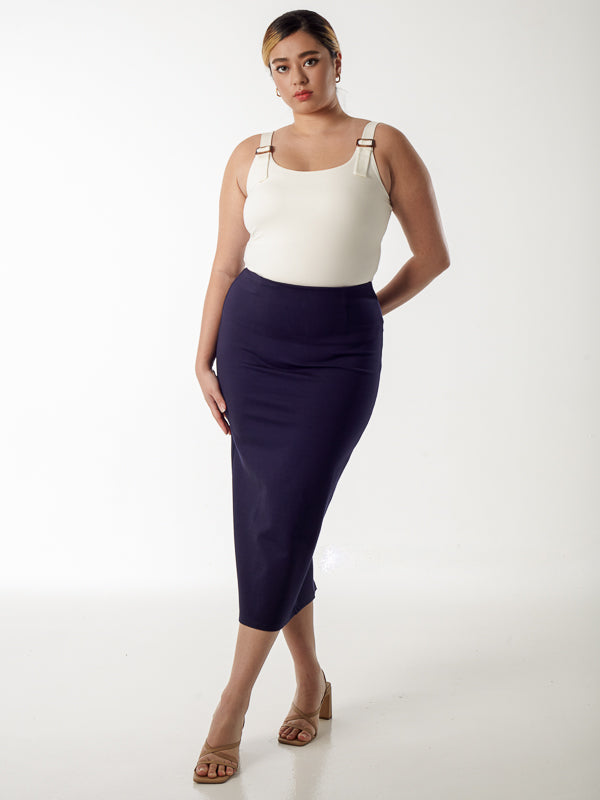 Knit Midi Pencil Skirt