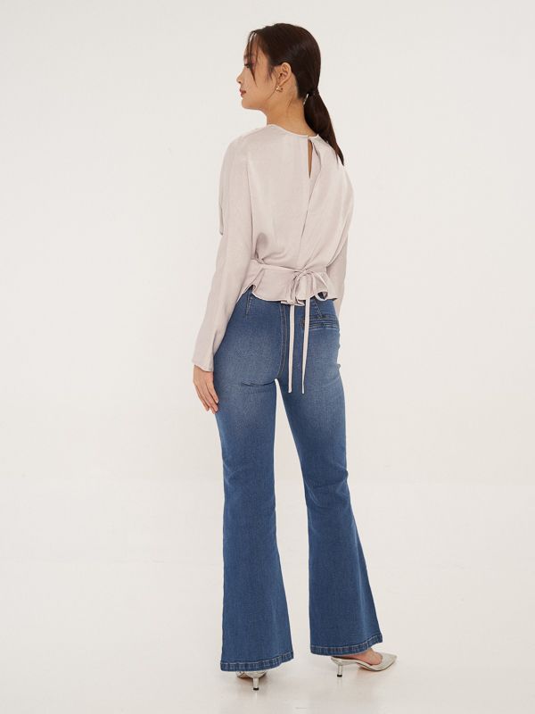 Tie Waist Long Sleeve Top