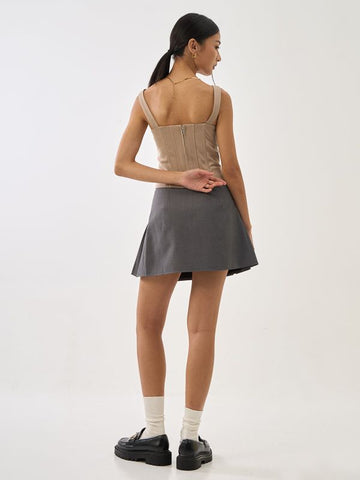 Box Pleated Mini Skirt