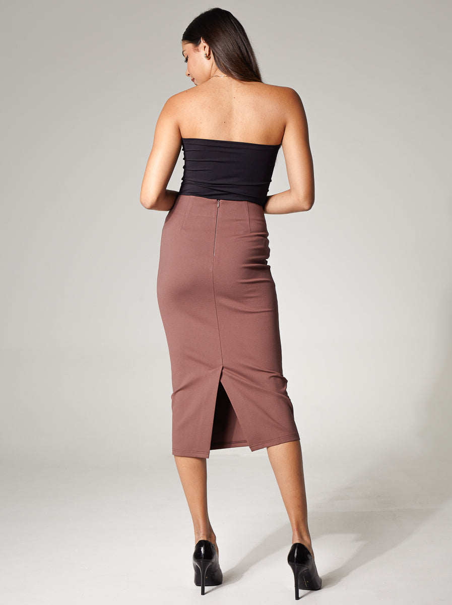 Knit Midi Pencil Skirt
