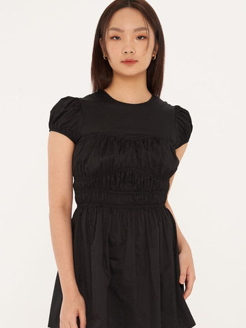 Short Puffed Sleeve Mini Dress
