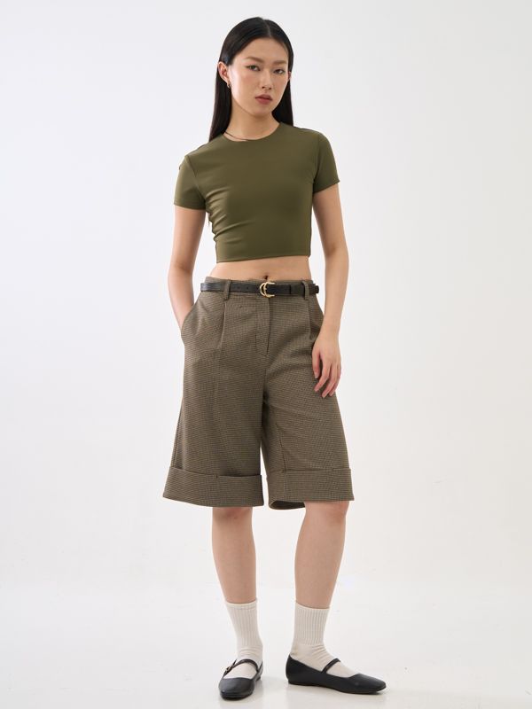 Long Bermuda Plaid Pants