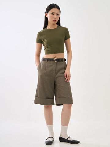 Long Bermuda Plaid Pants