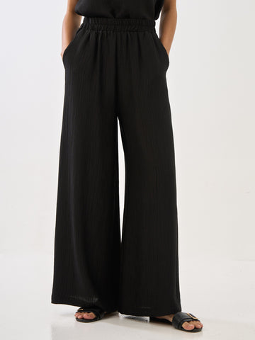 Pleated Straight Leg Pants