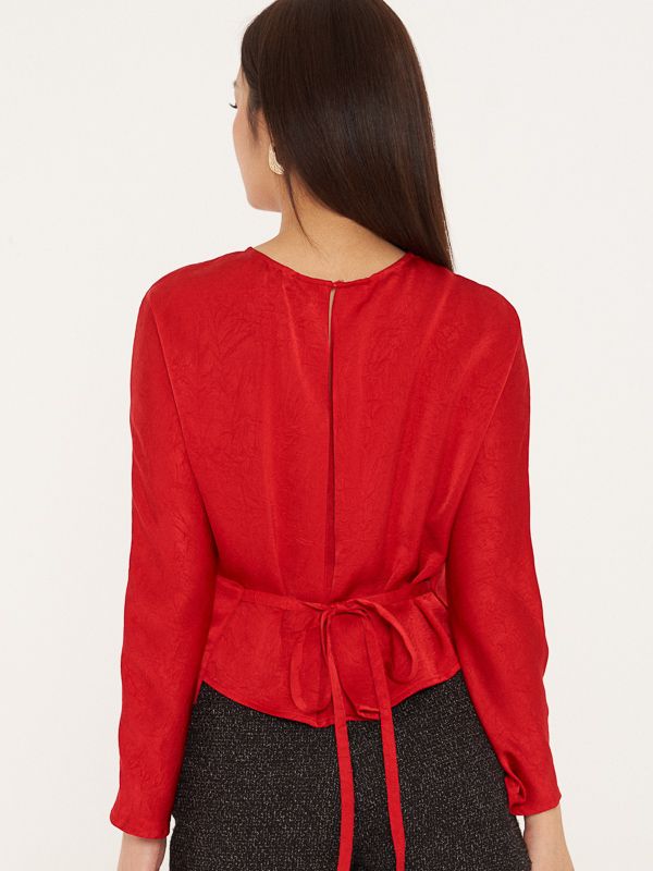 Tie Waist Long Sleeve Top