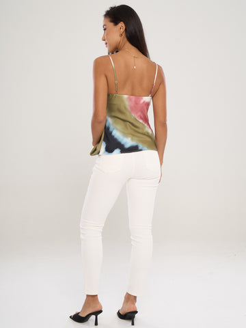 Tie-Dye Cowl Neck Top