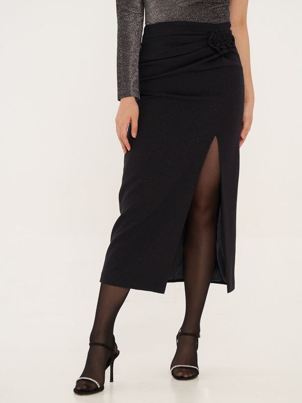 Side-Slit Midi Skirt