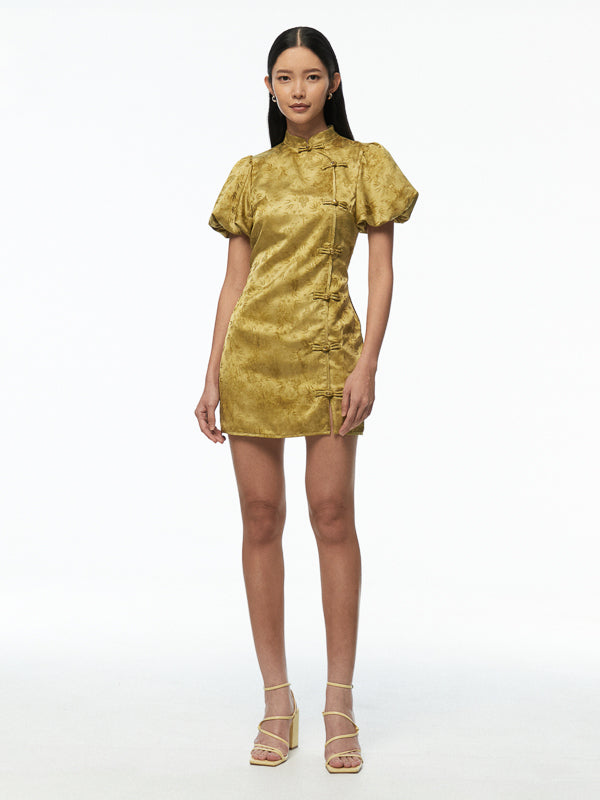 Short Dress with Chinese Knot Buttons