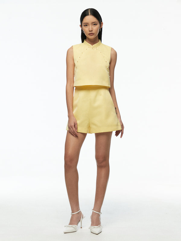 Faux Pearl Detail Playsuit