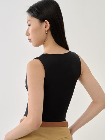 SupraSoft™ Basic Padded V-Neck Crop Top