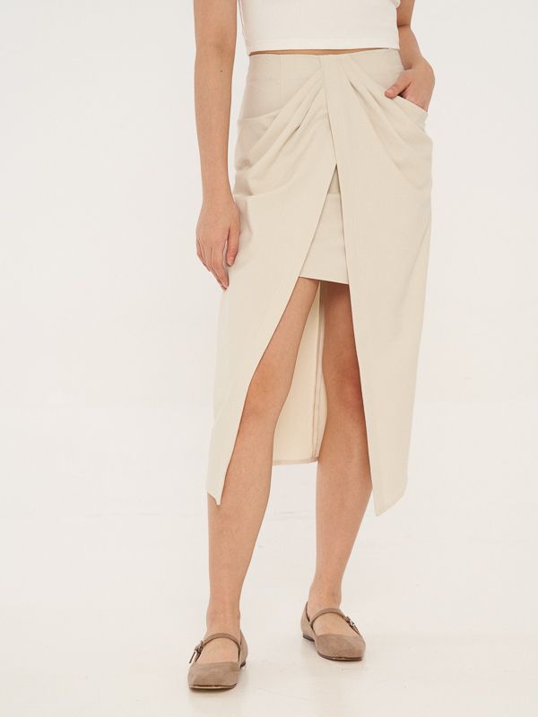 Draped Midi Skirt