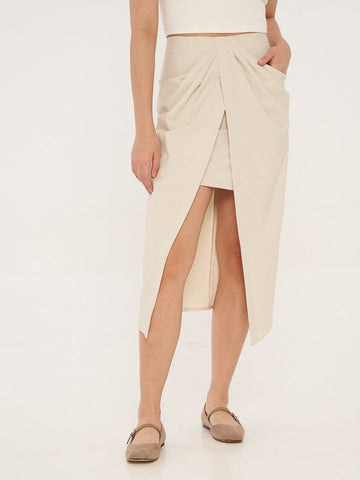 Draped Midi Skirt