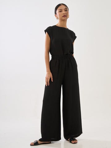 Pleated Straight Leg Pants