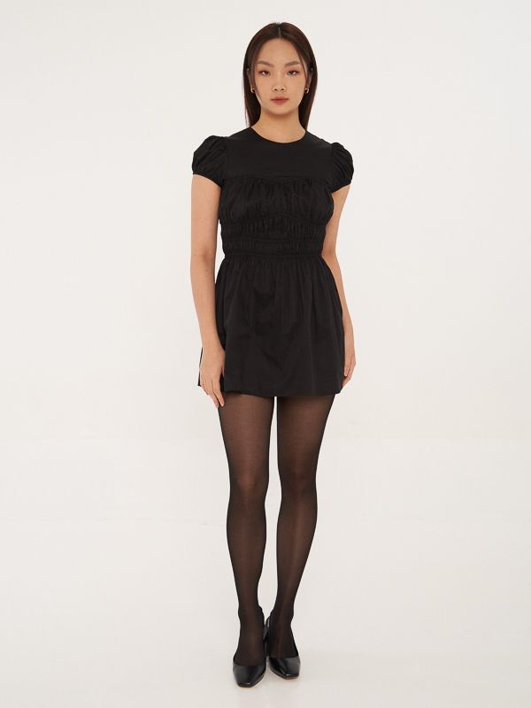 Short Puffed Sleeve Mini Dress