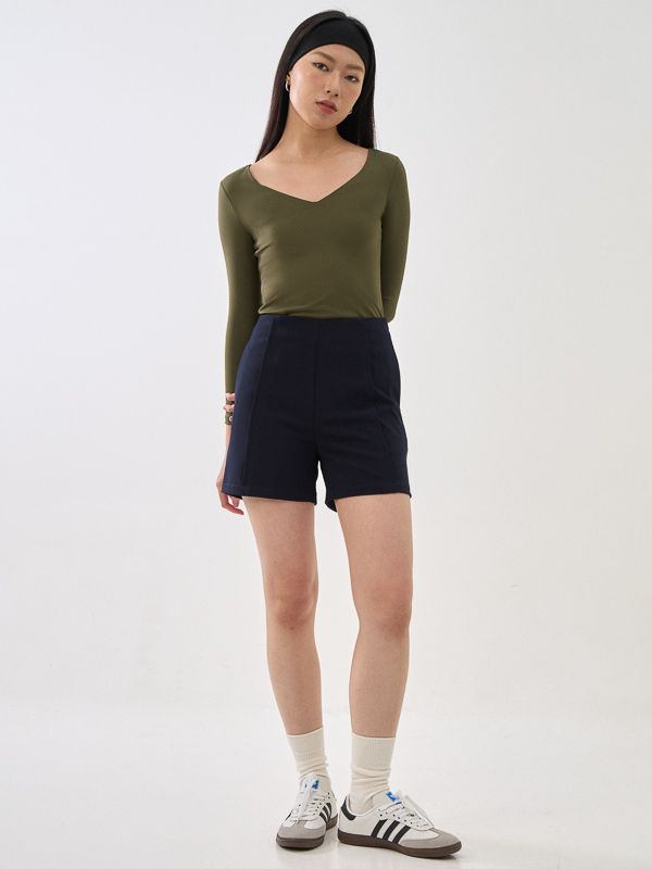 SupraSoft™ Basic V-Neck Long Sleeve Top