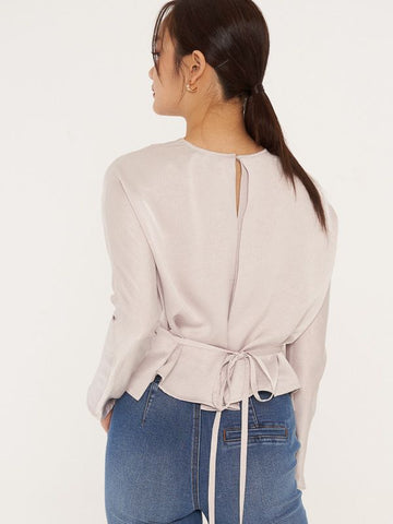 Tie Waist Long Sleeve Top