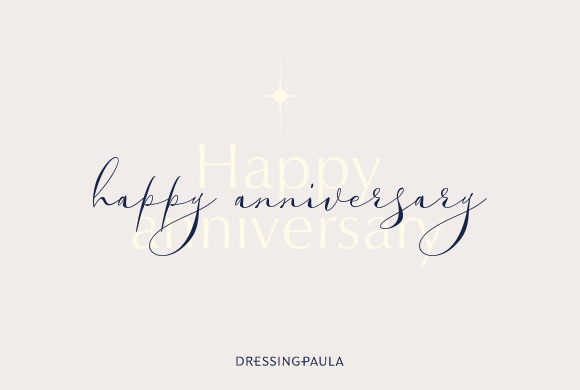 Happy Anniversary - Beige Stars