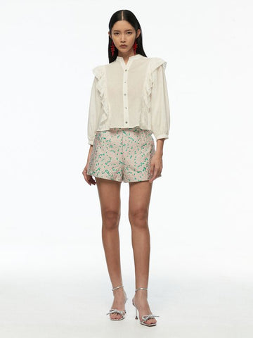 Ruffle Short Sleeve Blouse