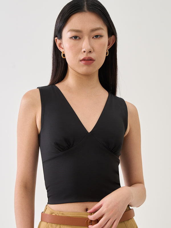 SupraSoft™ Basic Padded V-Neck Crop Top