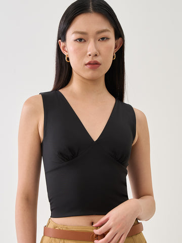 SupraSoft™ Basic Padded V-Neck Crop Top