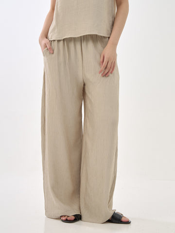 Pleated Straight Leg Pants