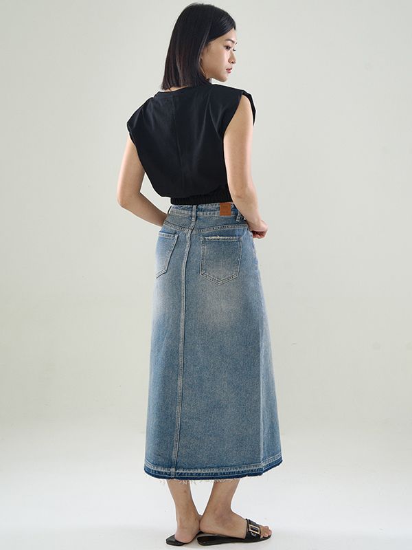 Cropped Top With Padded Shoulders