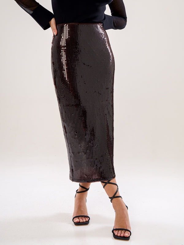 Sequinned Midi Skirt