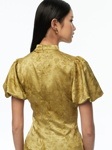 Short Dress with Chinese Knot Buttons