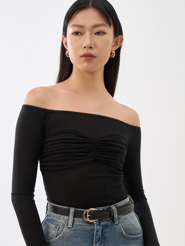 Off Shoulder Long Sleeve Top