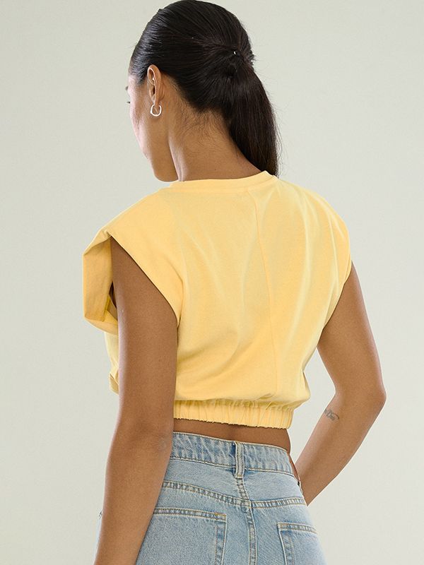Cropped Top With Padded Shoulders