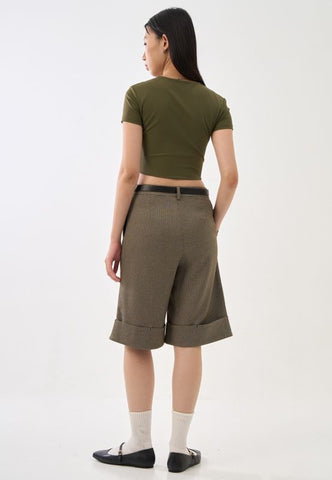 Long Bermuda Plaid Pants