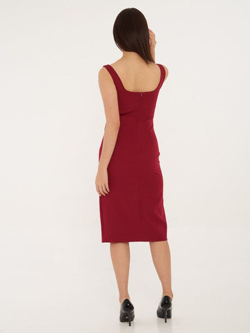 Square Neck Slit Dress