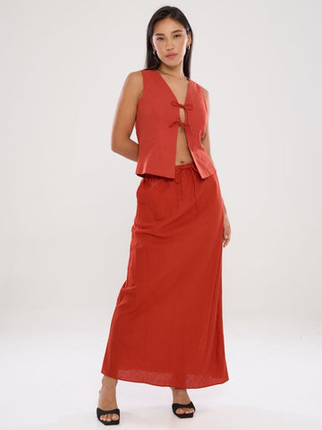 V-Neckline Top With Bows