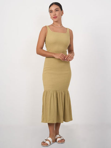 Ruched Hem Maxi Dress