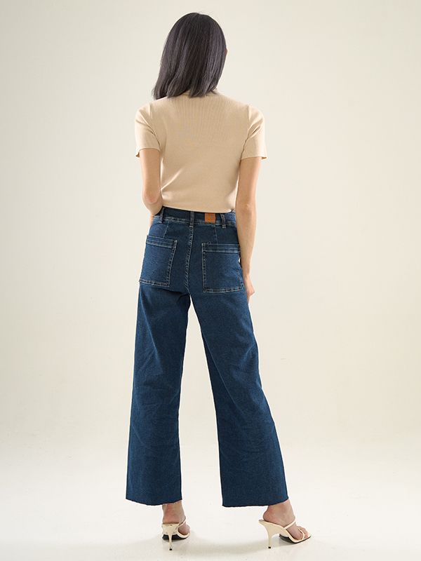 Mock Neck Short Sleeve Knit Top