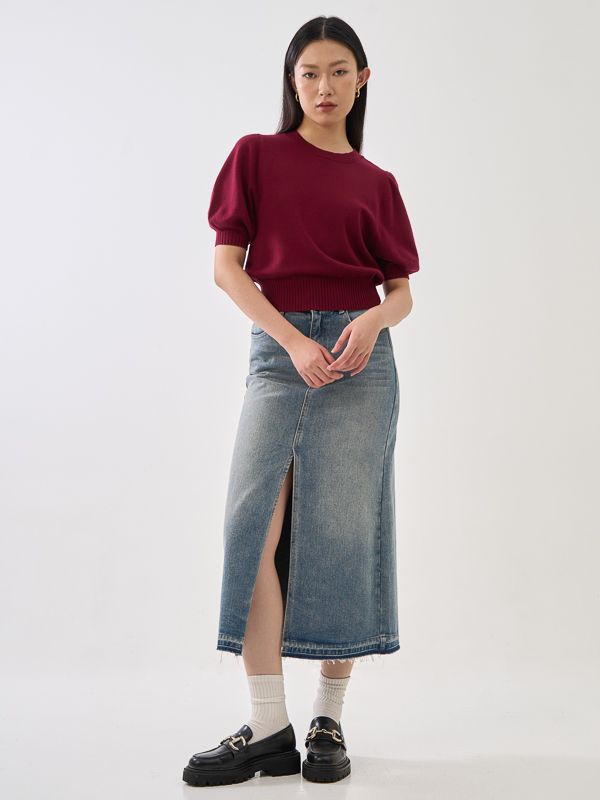 Puff Sleeve Knit Top