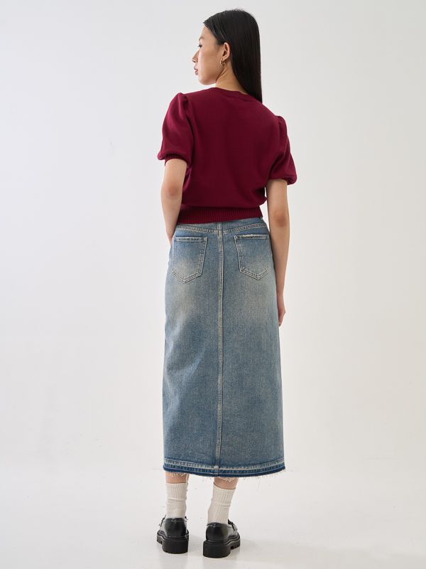 Puff Sleeve Knit Top