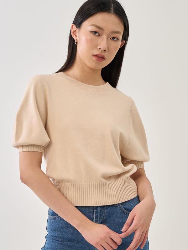 Puff Sleeve Knit Top