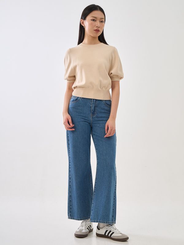 Puff Sleeve Knit Top