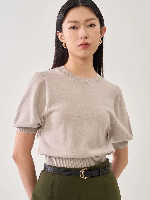 Puff Sleeve Knit Top