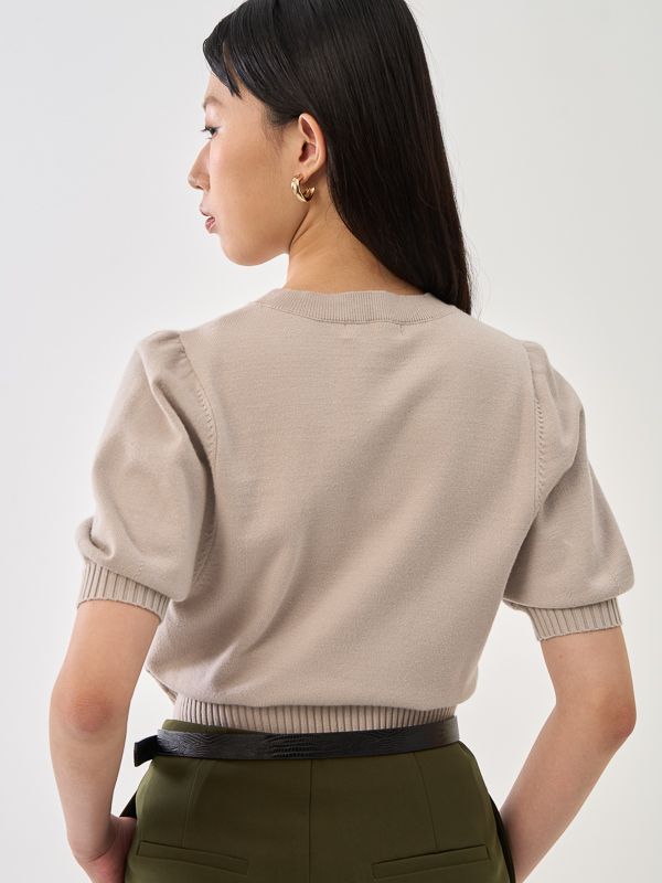Puff Sleeve Knit Top