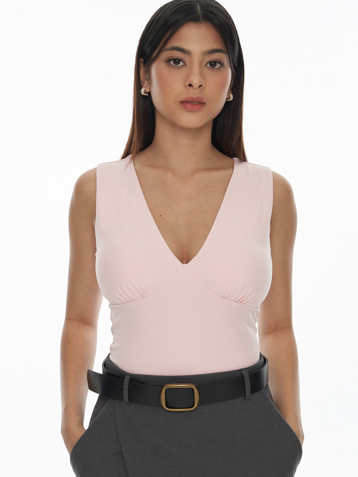SupraSoft™ Basic Padded V-Neck Crop Top